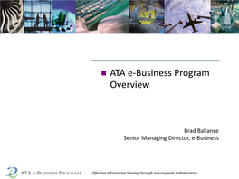 ATA E-Business Program Overview