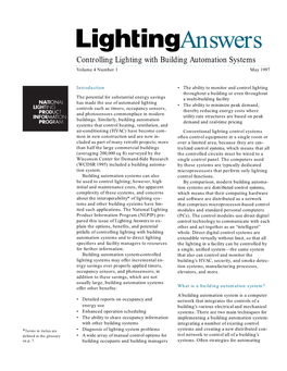 Lighting Answers: Controlling Lighting with Building Automation Systems