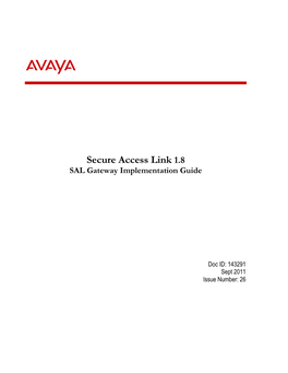 Secure Access Link 1.8 SAL Gateway Implementation Guide