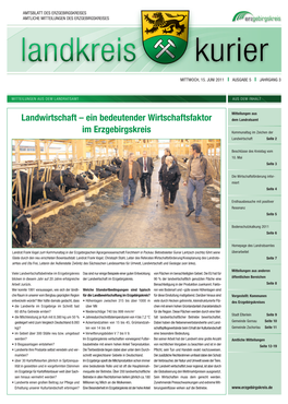 Landwirtschaft – Ein Bedeutender Wirtschaftsfaktor Im Erzgebirgskreis