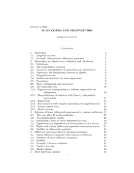 Eigenvalues and Eigenvectors