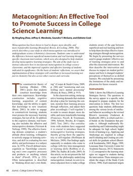 An Effective Tool to Promote Success in College Science Learning by Ningfeng Zhao, Jeffrey G