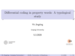 Differential Coding in Property Words: a Typological Study