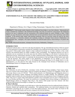 IJPAJX-USA, Copyrights@2015 ISSN-2231-4490 Received: 12Th Mar-2015 Revised: 12Th April -2015 Accepted: 13Th April-2015 Research Article