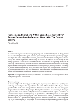 Rescue Excavations Before and After 1990: the Case of Saxony