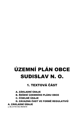 Územní Plán Obce Sudislav N. O