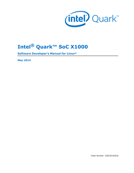 Intel® Quark™ Soc X1000 Software Developer's Manual for Linux*
