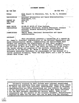 NASA Report to Educators, Vol. 4, No. 4, December 1976