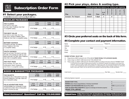 Subscription Order Form Consult Package Descriptions for Seating Type Eligibility