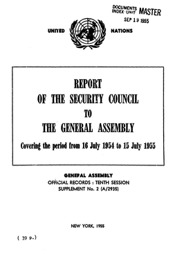 THE GENERAL ASSEMBLY Covering the Period from 18 July 1954 to 15 July 1955