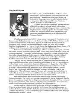 King David Kalākaua November 16, 1832, Marked the Birthday of David