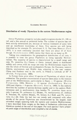 Distribution of Woody Thymelaea in the Eastern Mediterranean Region