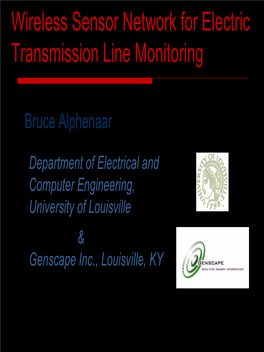 Wireless Sensor Network for Electric Transmission Line Monitoring