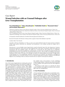 Wound Infection with an Unusual Pathogen After Liver Transplantation