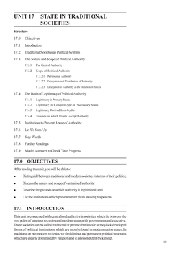 Unit 17 State in Traditional Societies