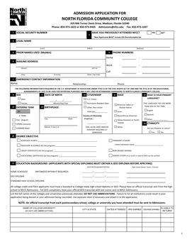 Admission Application