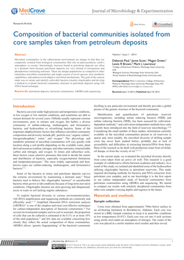Composition of Bacterial Communities Isolated from Core Samples Taken from Petroleum Deposits