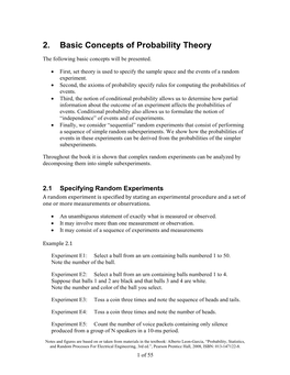 2. Basic Concepts of Probability Theory