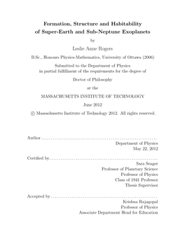 Formation, Structure and Habitability of Super-Earth and Sub-Neptune