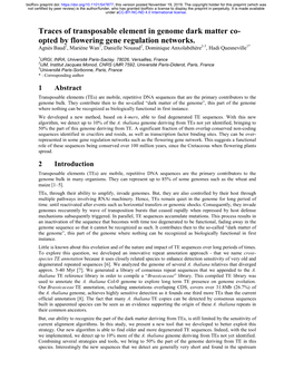 Traces of Transposable Element in Genome Dark Matter Co- Opted by Flowering Gene Regulation Networks