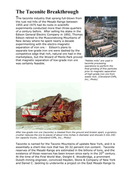 The Taconite Breakthrough