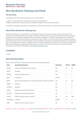 Blueprint Genetics Non-Syndromic Hearing Loss Panel