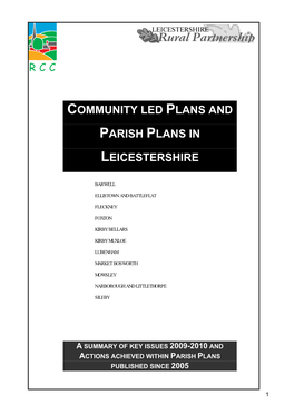 Community Led Plans and Parish Plans In