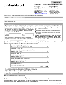 Panorama Additional Payment Remittance