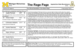Appalachian State Mountaineers (0-0) the Rage Page (0-0)