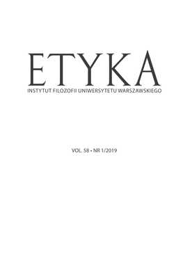 Vol. 58 • Nr 1/2019 Instytut Filozofii Uniwersytetu