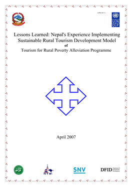 Nepal's Experience Implementing Sustainable Rural Tourism Development Model of Tourism for Rural Poverty Alleviation Programme