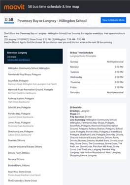 58 Bus Time Schedule & Line Route