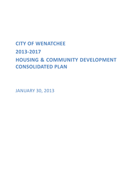 City of Wenatchee 2013‐2017 Housing & Community