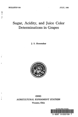 Sugar, Acidity, and Juice Color Determinations in Grapes