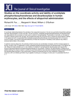 Studies on the Coordinate Activity and Lability of Orotidylate