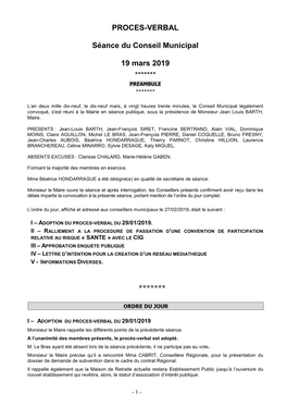 Séance Ordinaire Du 27 Octobre 2003