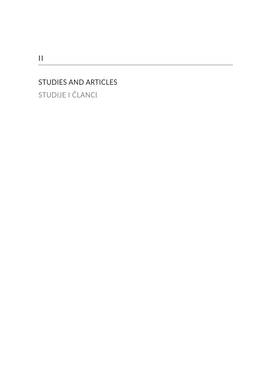 Ii Studies and Articles Studije I Članci