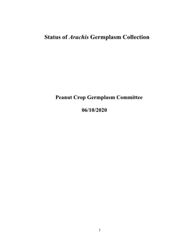 Status of Arachis Germplasm Collection-2020