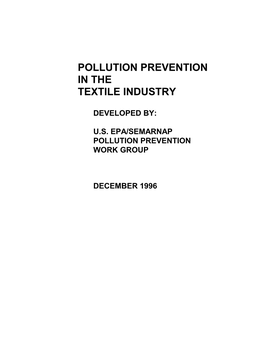Pollution Prevention in the Textile Industry