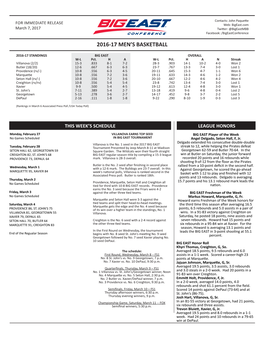 2016-17 Men's Basketball