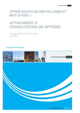 Attachment D Consultation on Options