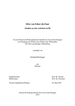 Otto Von Faber Du Faur