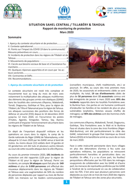 Situation Sahel Central / Tillabéry & Tahoua