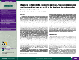 Ignimbrite Calderas, Regional Dike Swarms, and the Transition from Arc to Rift in the Southern Rocky Mountains