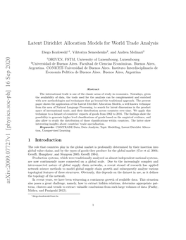 Latent Dirichlet Allocation Models for World Trade Analysis