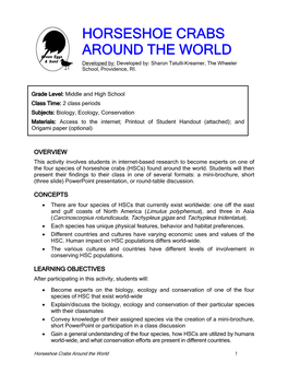 Horseshoe Crabs Around the World Web Research Activity