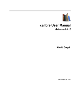 Calibre User Manual Release 0.9.12