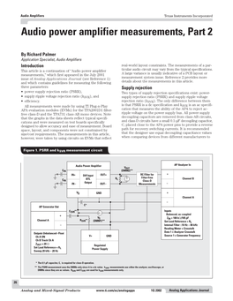 Audio Power Amplifier Measurements, Part 2