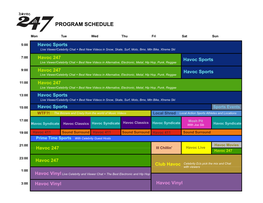 Program Schedule!