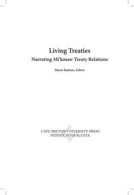 Living Treaties Narrating Mi’Kmaw Treaty Relations